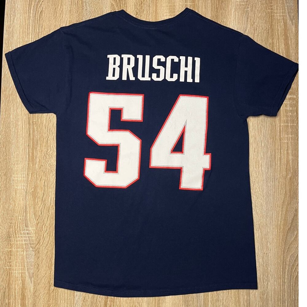 Tedy Bruschi 54 Mitchell & Ness New England Patriots Navy Medium TShirt